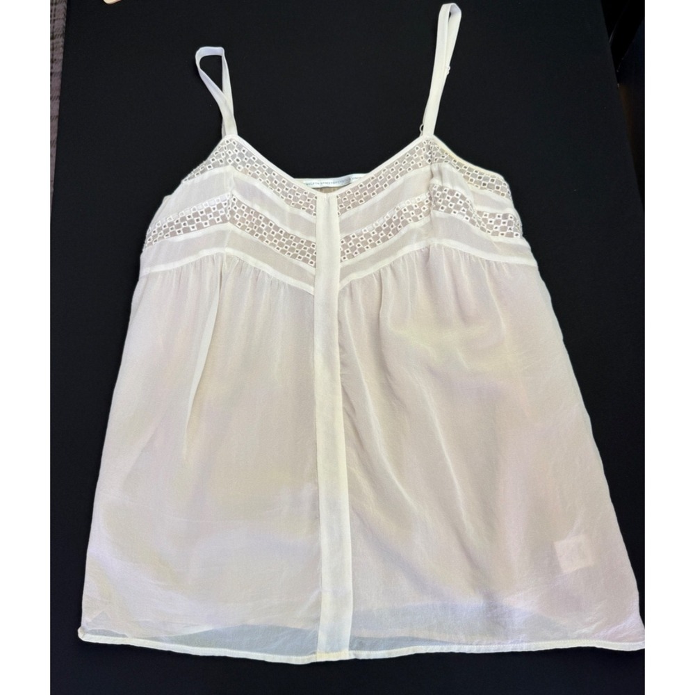 Twelfth Street Top Small Silk Pullover Camisole Tank Cream Blouse Fairy Romantic